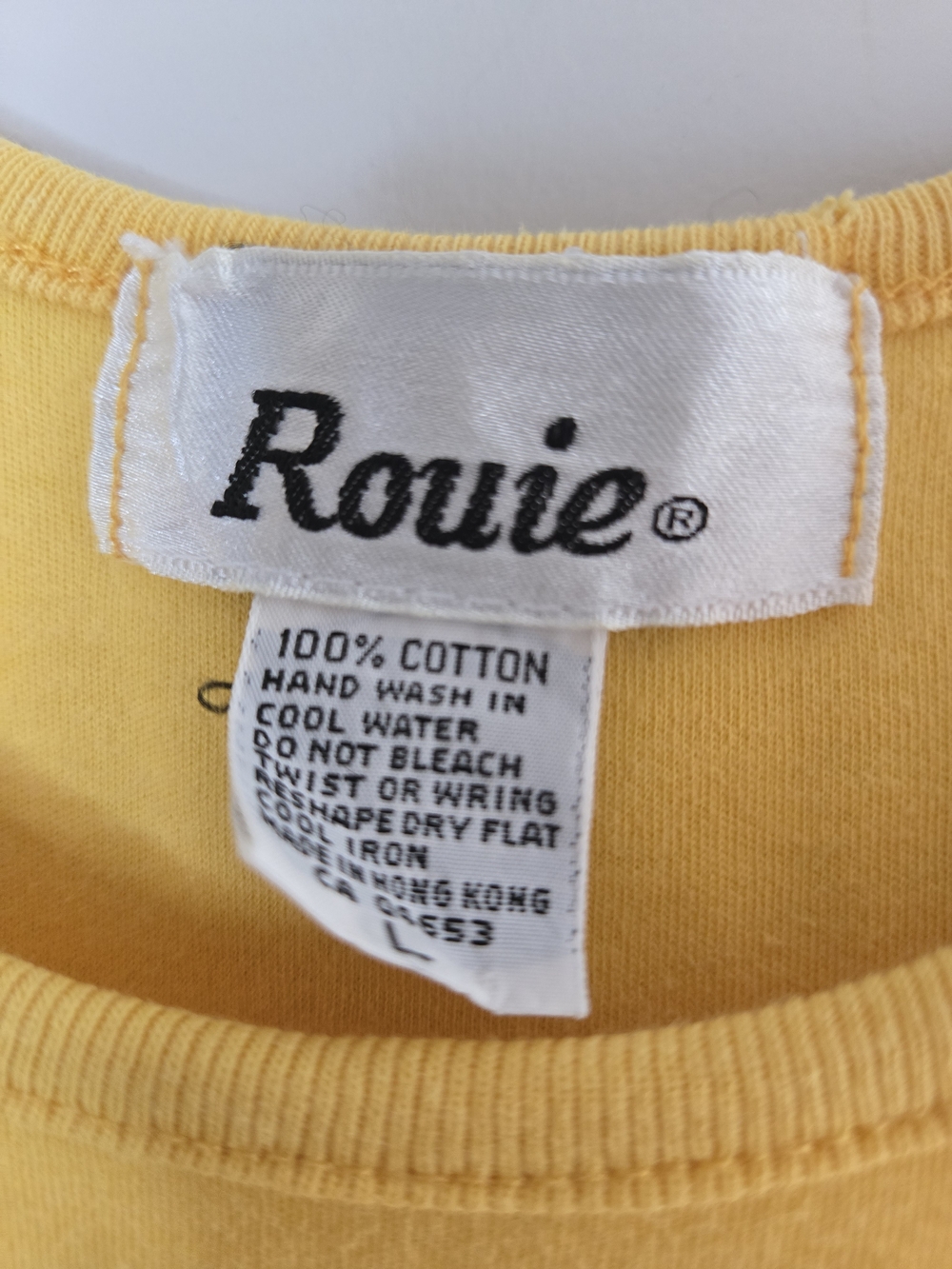 Rouje yellow vinatge floral embroidered tank, 100% cotton, large + new - Picture 4 of 4
